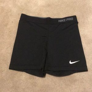 Black Nike Pros 5 inch length
